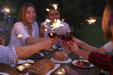 Image showing french dinner party on summer