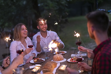 Image showing french dinner party on summer