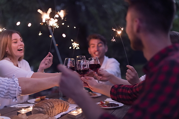 Image showing french dinner party on summer