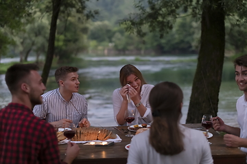 Image showing french dinner party on summer