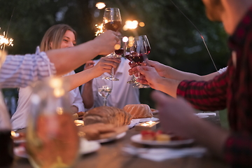 Image showing french dinner party on summer