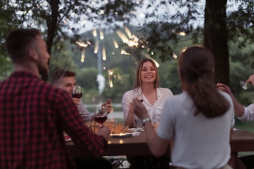 Image showing french dinner party on summer