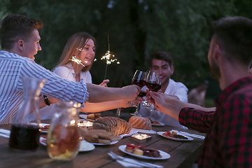 Image showing french dinner party on summer