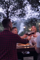 Image showing french dinner party on summer