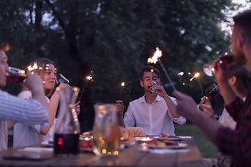 Image showing french dinner party on summer