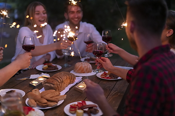 Image showing french dinner party on summer