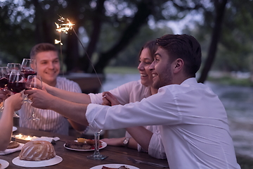 Image showing french dinner party on summer