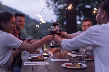 Image showing french dinner party on summer