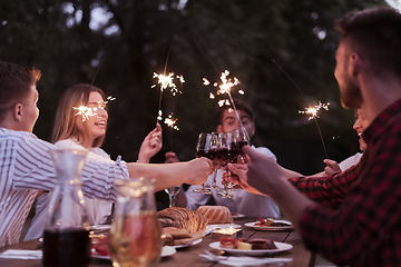 Image showing french dinner party on summer