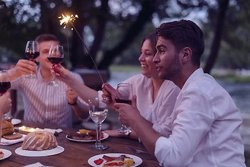 Image showing french dinner party on summer