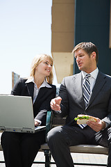 Image showing Caucasian business people having discussion