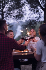 Image showing french dinner party on summer