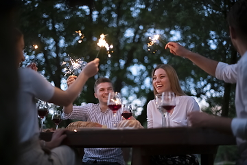 Image showing french dinner party on summer