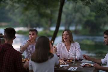 Image showing french dinner party on summer