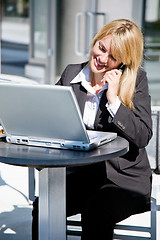 Image showing Caucasian businesswoman on the phone