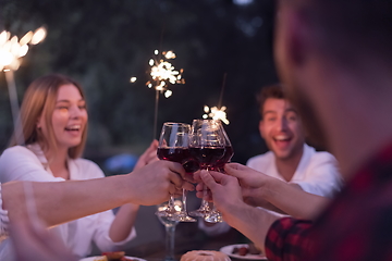 Image showing french dinner party on summer