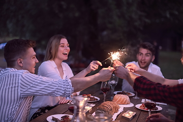 Image showing french dinner party on summer