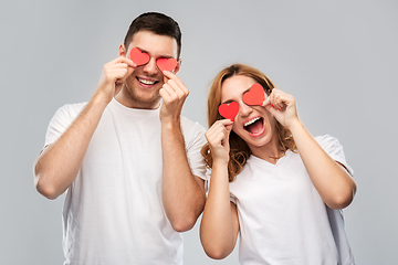 Image showing happy couple with red hearts instead of eyes