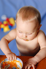 Image showing Baby with meal