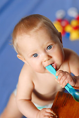 Image showing Baby with spoon