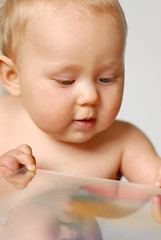 Image showing Baby with book