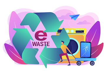 Image showing E-waste reduction concept vector illustration.