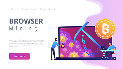 Image showing Hidden mining concept landing page.