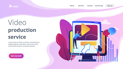 Image showing Motion graphic design concept landing page.