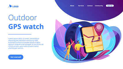 Image showing Smartwatch navigation concept landing page.