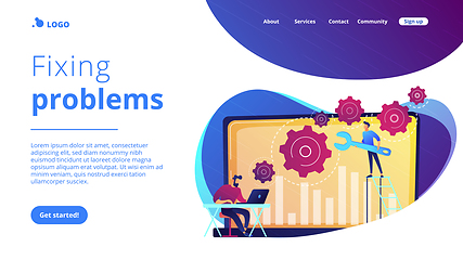 Image showing Computer troubleshooting concept landing page.