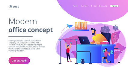 Image showing Fitness-focused workspace concept landing page.