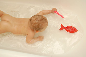 Image showing Baby in bath