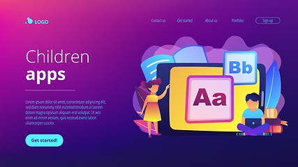 Image showing Kids digital content concept landing page.