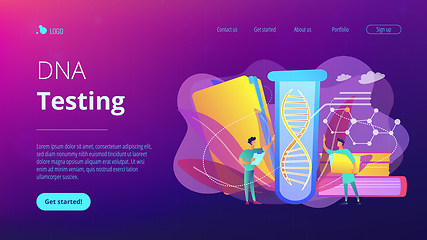 Image showing Genetic testing concept landing page.