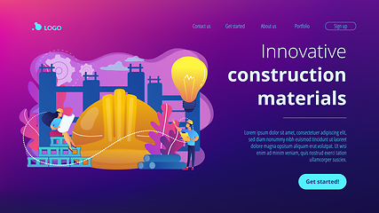 Image showing Innovative construction materials concept landing page.