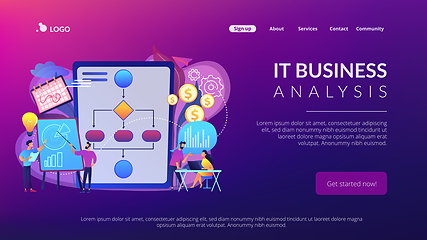 Image showing Business process management concept landing page.