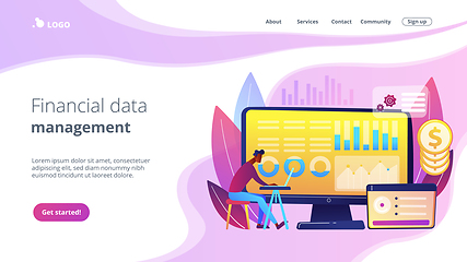 Image showing Financial data management concept landing page.