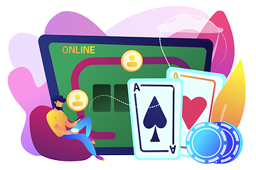 Image showing Online poker concept vector illustration.