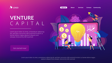 Image showing Venture investment concept landing page.