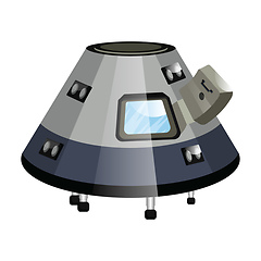 Image showing Gray minimalistic spaceship vector illustration on white backgro