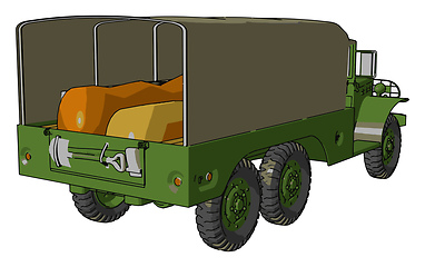 Image showing A military motor Sketch vector or color illustration