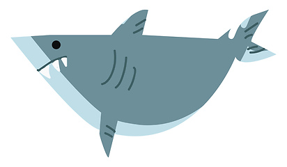 Image showing An angry shark looking out for its prey underwater vector color 