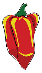 Image showing A red pepper, vector color illustration.