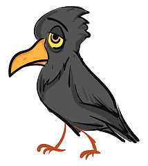 Image showing Sad grey crow  vector illustration on white background