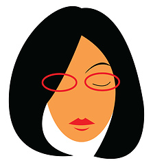 Image showing Woman wearing glasses vector or color illustration