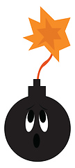 Image showing Clipart of a bomb about to detonate vector or color illustration