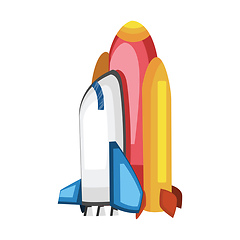 Image showing Vector illustartion of a spaceship on white background.