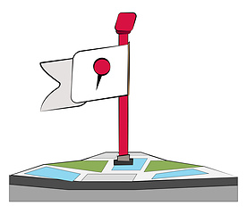 Image showing Location flag on a map vector or color illustration