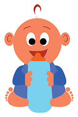 Image showing A happy baby boy, vector color illustration.