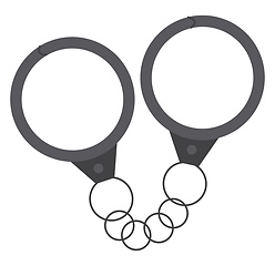 Image showing Pair of metal handcuffs vector or color illustration